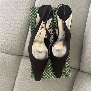 J.Renee Sophisticated Black Slingback Heels